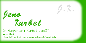 jeno kurbel business card